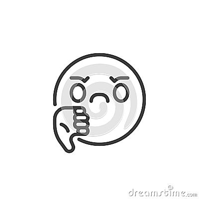 Thumb down emoji line icon Vector Illustration