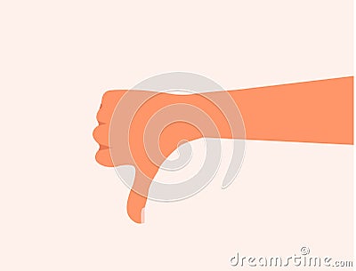 Thumb down Hand showing unlike, bad, discard, decline, no, negative Flat Vector Vector Illustration