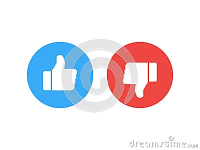 Thumb icons. like and dislike. vector illustration. Vector Illustration