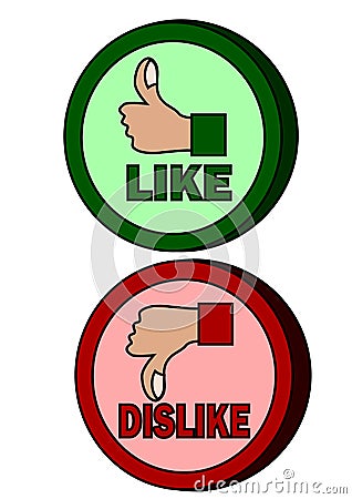 Thumb like dislike icon Vector Illustration