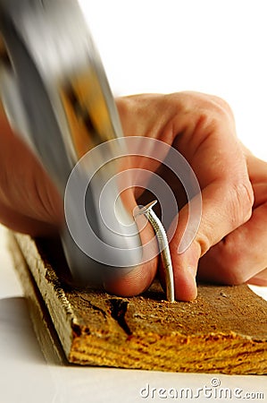 Thumb smash Stock Photo