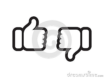 Thumb up down vector like and unlike line icons Vector Illustration