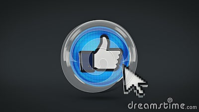 Thumb up, i like it glossy icon. 3d Editorial Stock Photo