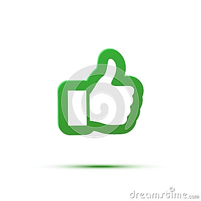 Thumb up like icon. Good, ok or follow symbol vector illustration. Positive social media logo of agreement and Vector Illustration