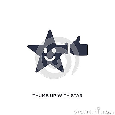 thumb up with star icon on white background. Simple element illustration from cinema concept Vector Illustration