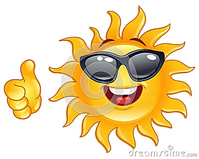 Thumb up sun Vector Illustration