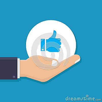 Hand hold thumb up icon vector illustration Vector Illustration