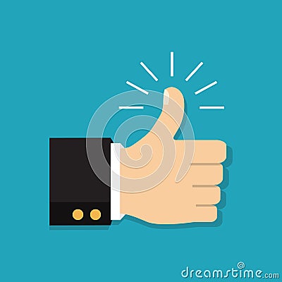 Thumb Up vector icon. Isolated on a background. Like symbol. Vector Illustration