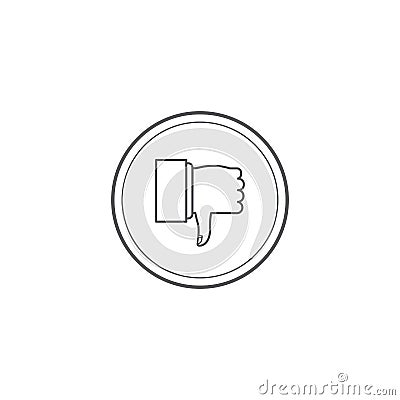 Thumbs down dislike hate or thumbs down dislike for social networks line art icon for apps and websites. Vector Illustration