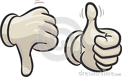 Thumbs down and up Vector Illustration