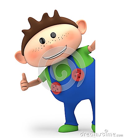 Thumbs up boy Cartoon Illustration