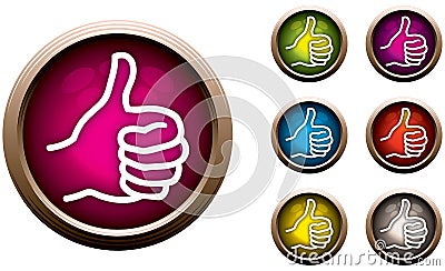 Thumbs Up Button Vector Illustration