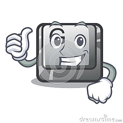 Thumbs up button G on a game cartoon Vector Illustration