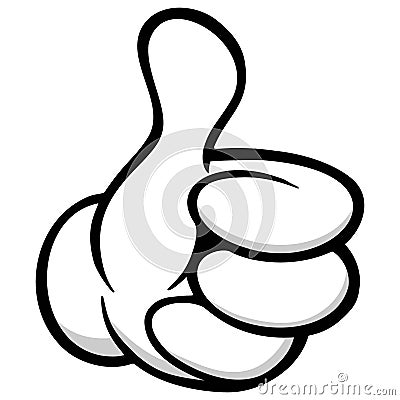 Thumbs Up Cartoon Hand Vector Illustration