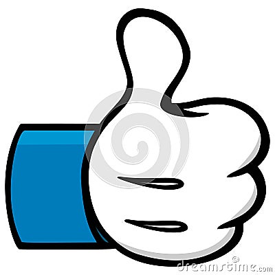 Thumbs Up Cartoon Social Network Symbol Vector Illustration