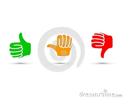 Thumbs up and down Vector Illustration