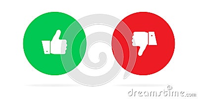 Thumbs up or down. Like or Dislike. Vector illustrations Vector Illustration