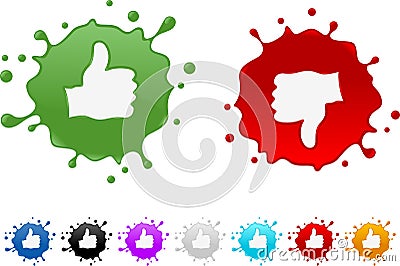 Thumbs up and down splash Vector Illustration