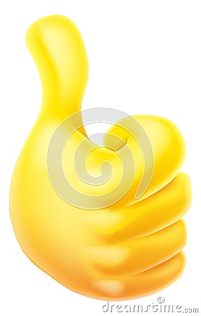 Thumbs Up Emoticon Emoji Yellow Hand Cartoon Icon Vector Illustration