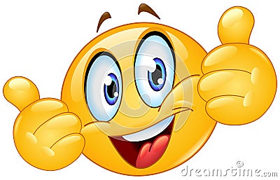 Thumbs up emoticon Vector Illustration