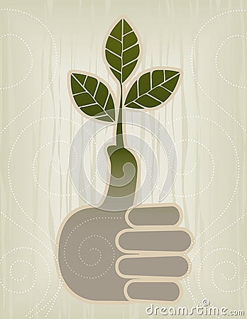 Thumbs Up | Green Thumb Icon Vector Illustration