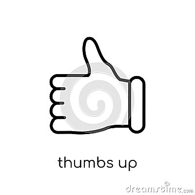 Thumbs up icon. Trendy modern flat linear vector Thumbs up icon Vector Illustration