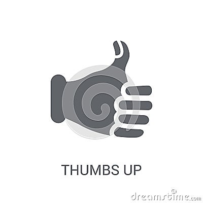 Thumbs up icon. Trendy Thumbs up logo concept on white background from Hands collection Vector Illustration