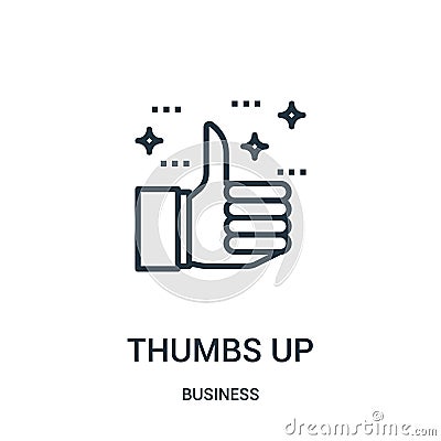 thumbs up icon vector from business collection. Thin line thumbs up outline icon vector illustration. Linear symbol for use on web Vector Illustration