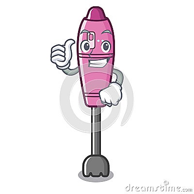Thumbs up immersion blender placed in character box Vector Illustration