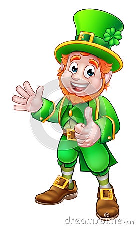 Thumbs Up Leprechaun St Patricks Day Character Vector Illustration