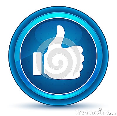 Thumbs up like icon eyeball blue round button Editorial Stock Photo