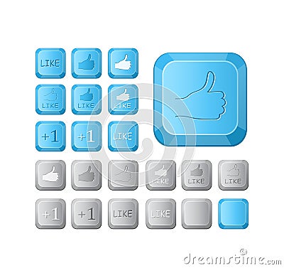 Thumbs up and like symbol on keyboard Stock Photo