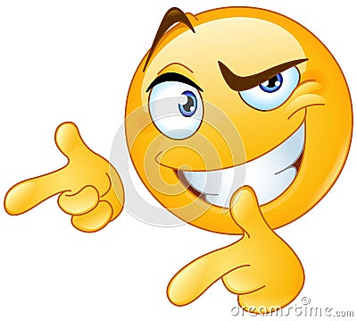 Thumbs up pointing fingers emoticon Vector Illustration