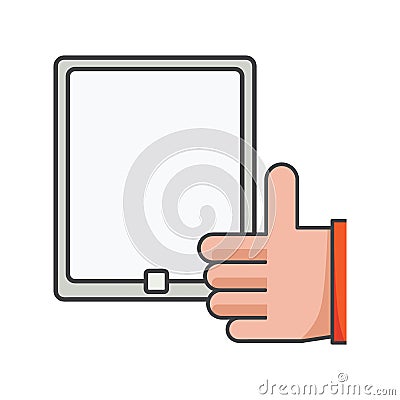 Thumbs up on smartphone. like icon. mobile conection illustration. Flat vector icon. can use for, icon design element,ui, web, Vector Illustration