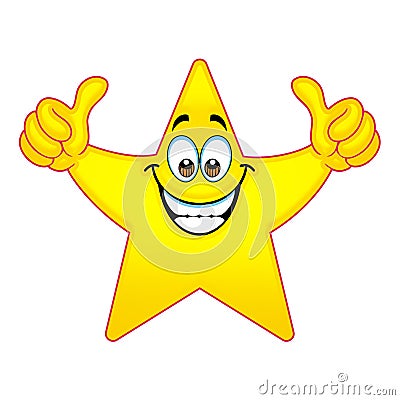 Thumbs up star Stock Photo