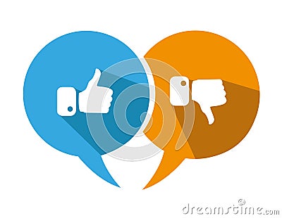 Thumbs Up and Thumbs Down Icons Vector Illustration