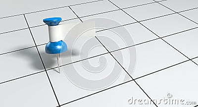 Thumbtack With Blank Label On Generic Calendar Stock Photo