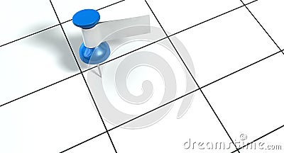 Thumbtack With Blank Label On Generic Calendar Stock Photo