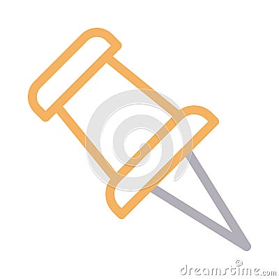 Thumbtack vector color line icon Vector Illustration