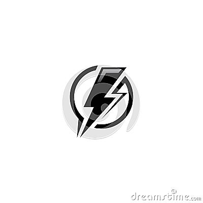 Thunder and Bolt Lighting Flash Icons Set. Flat Style. Vector Illustration