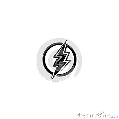 Thunder and Bolt Lighting Flash Icons Set. Flat Style. Vector Illustration