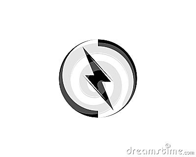 Thunder and Bolt Lighting Flash Icons Set. Flat Style on Dark Background Vector Illustration