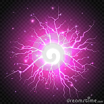 Thunder bolt on transparent background. Vector lightning flash Vector Illustration