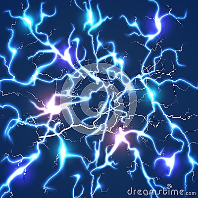 Thunder bolts dark vector background Vector Illustration