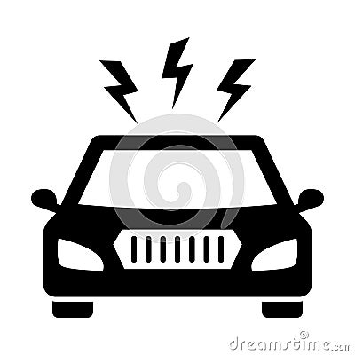 Thunder with carm Automated glyph vector icon which can easily modify or edit Vector Illustration