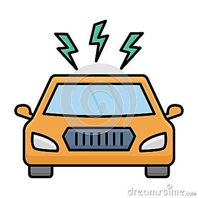 Thunder with carm Automated Isolated Vector icon that can be easily modified or edited Vector Illustration