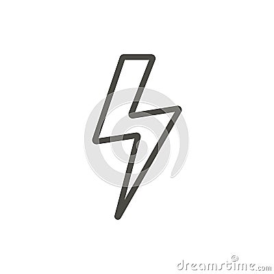 Thunder icon vector. Line lightning bolt symbol. Vector Illustration