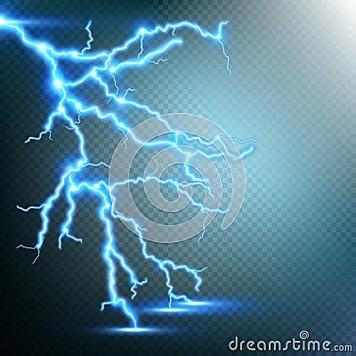 Thunder-storm and lightnings. EPS 10 Vector Illustration