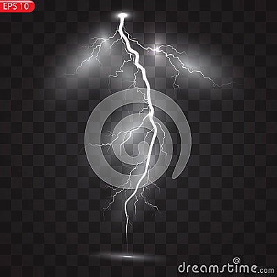 Thunder-storm and lightnings Vector Illustration