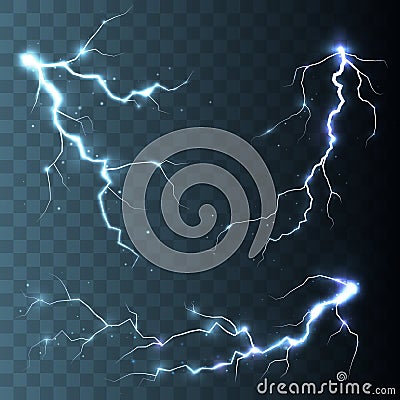 Thunder-storm and lightnings Vector Illustration